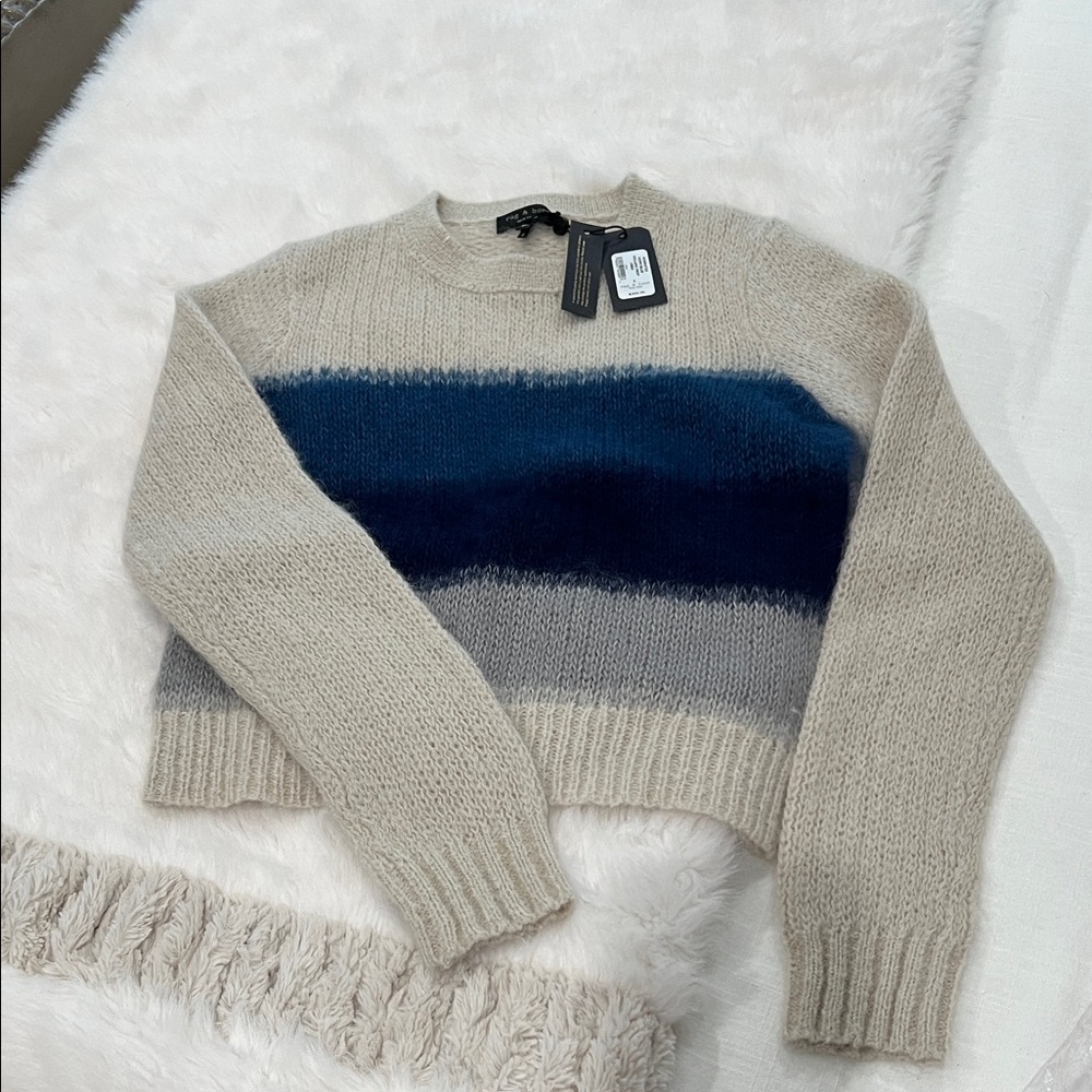 rag & bone Women's Sweater in Cream, Blue, and Gray